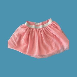 Charming Pink Tulle Skirt with Silver Waistband